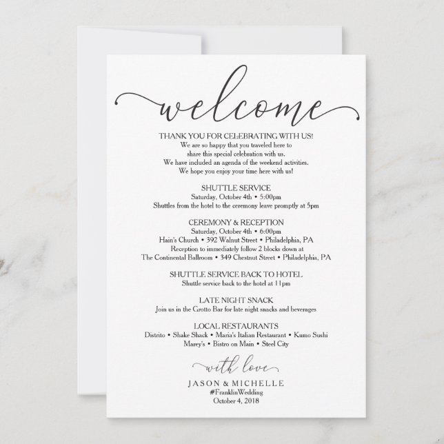 Königliches Skript Hochzeitsprogramm - Hochzeitsbe Einladung (Vorderseite)