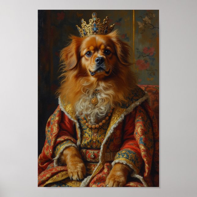 Königliches Tibet-Spaniel-Porträt Poster (Vorne)