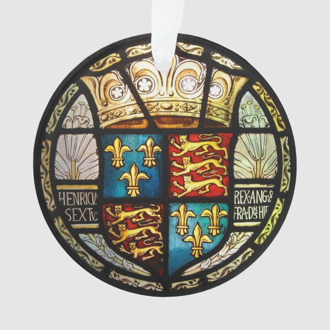 Königliches Tudor Wappen Buntglas Henrys VIII Ornament (Vorderseite)
