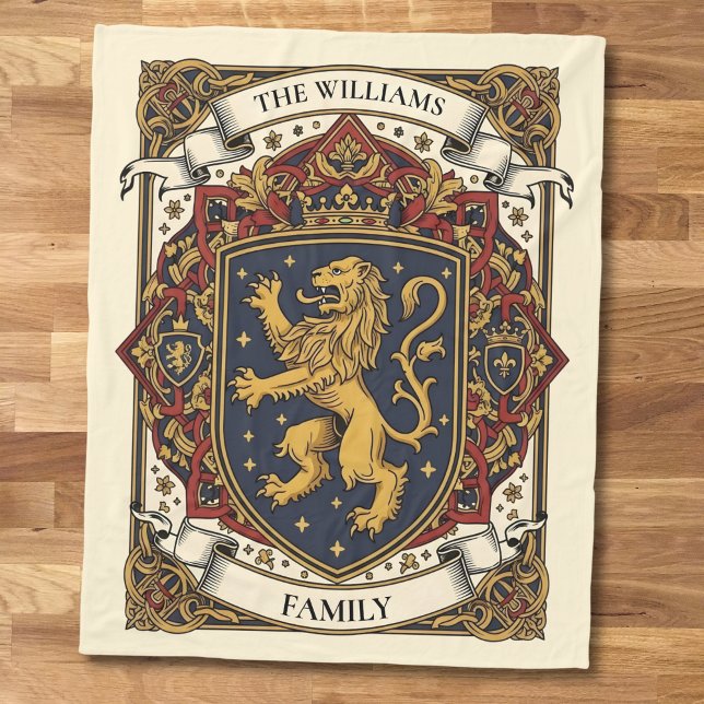 Königliches Wappen Luxus Löwe Rampant  Fleecedecke (Von Creator hochgeladen)