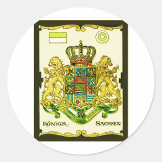 Königr Sachsen ~ Vintage Wappen Druck Runder Aufkleber