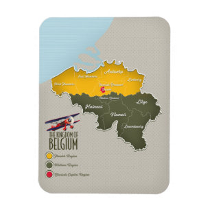 Königreich Belgien schöne Karte Magnet