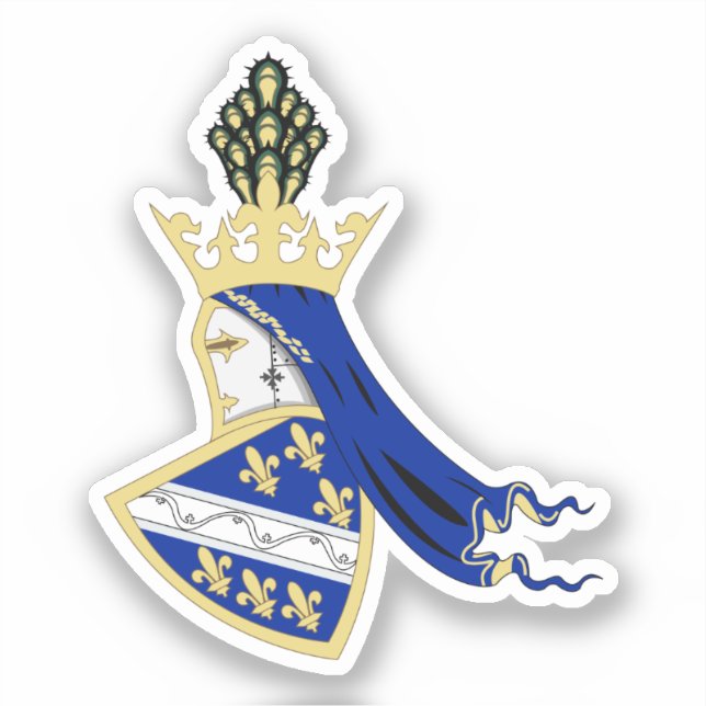 Königreich Bosnien - Wappen Aufkleber (Vorderseite)