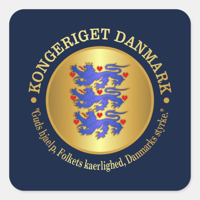 Königreich Dänemark Quadratischer Aufkleber (Vorderseite)