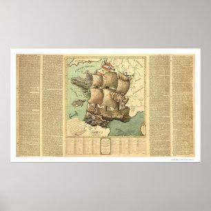 Königreich Frankreich als Segelschiff 1796 Poster