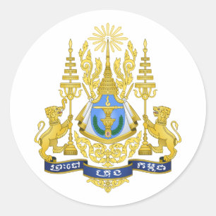 Königreich Kambodscha Runder Aufkleber