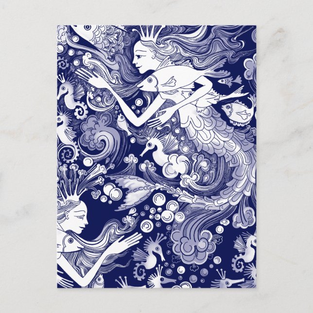 Königreich Seepferd Postkarte (Vorderseite)