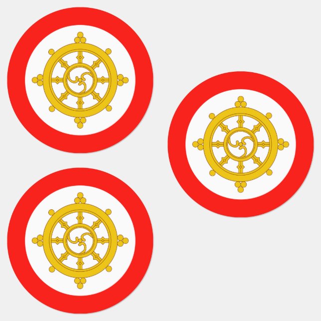 Königreich Sikkim-Flagge Etiketten (Gruppe)