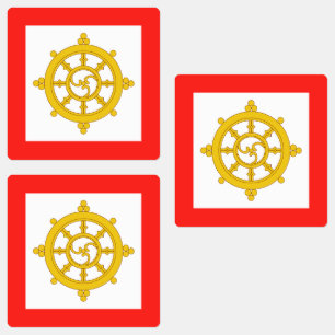 Königreich Sikkim-Flagge Etiketten