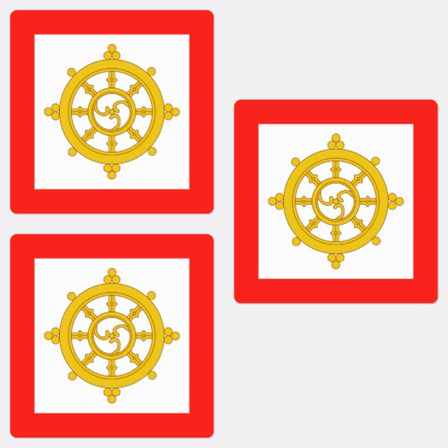 Königreich Sikkim-Flagge Etiketten (Gruppe)