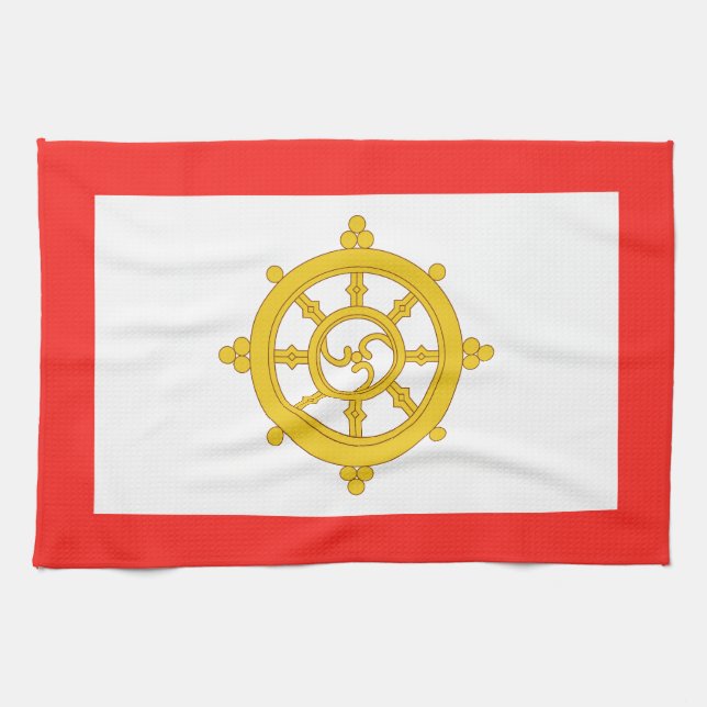 Königreich Sikkim-Flagge Geschirrtuch (Horizontal)