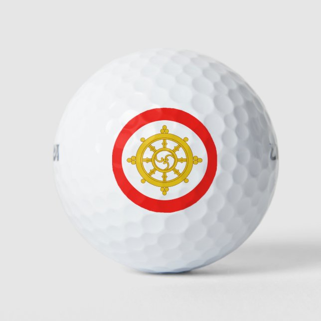 Königreich Sikkim-Flagge Golfball (Vorderseite)