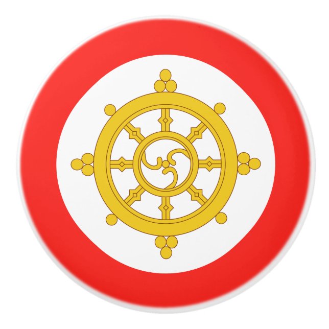 Königreich Sikkim-Flagge Keramikknauf (Vorderseite)