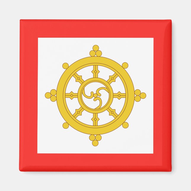 Königreich Sikkim-Flagge Magnet (Vorne)