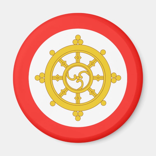 Königreich Sikkim-Flagge Magnet (Vorne)
