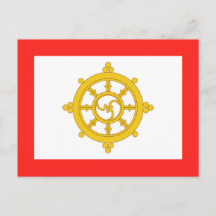 Königreich Sikkim-Flagge Postkarte