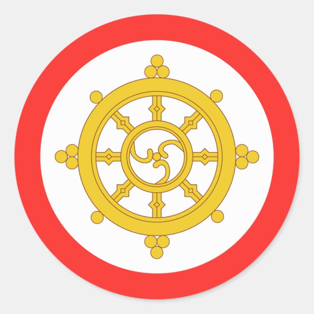 Königreich Sikkim-Flagge Runder Aufkleber (Vorderseite)