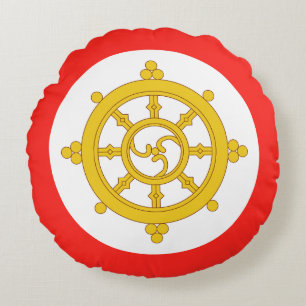 Königreich Sikkim-Flagge Rundes Kissen
