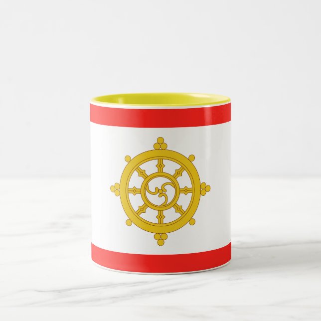 Königreich Sikkim-Flagge Zweifarbige Tasse (Mittel)