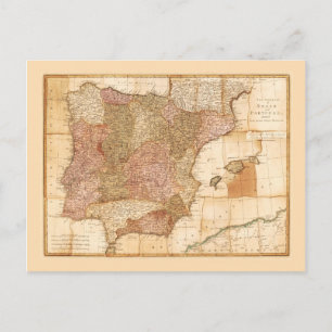 Königreich Spanien und Portugal Karte von R. Sayer