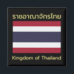 Königreich Thailand Magnet<br><div class="desc">History of the Flag of the Kingdom of Thailand: The tricolored flag of the Kingdom of Thailand, through Rama VI royal degree on September 28 in 1917, demonstrates the prevents beauty and culture of the Kingdom of Thailand, and each color on the flag clearly reflect. The white on the flag...</div>