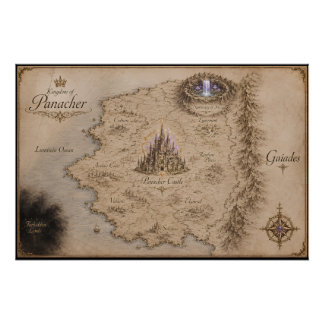 Königreich von Panacher Fantasy-Karten-Kunstposter Poster