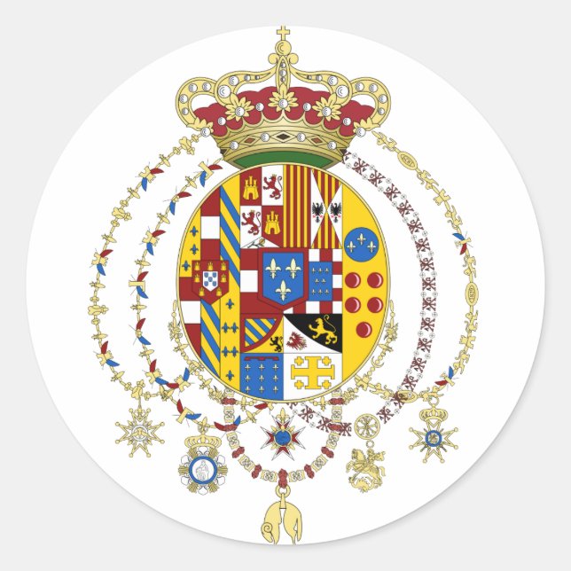 Königreich zwei Sizilien Offiziell Italien Runder Aufkleber (Vorderseite)