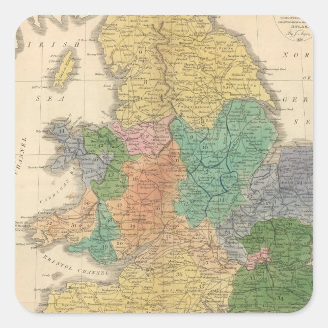 Königreiche der angelsächsischen Länder Quadratischer Aufkleber (Vorderseite)