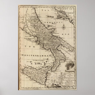 Königreiche von Neapel und von Sizilien, Italien Poster