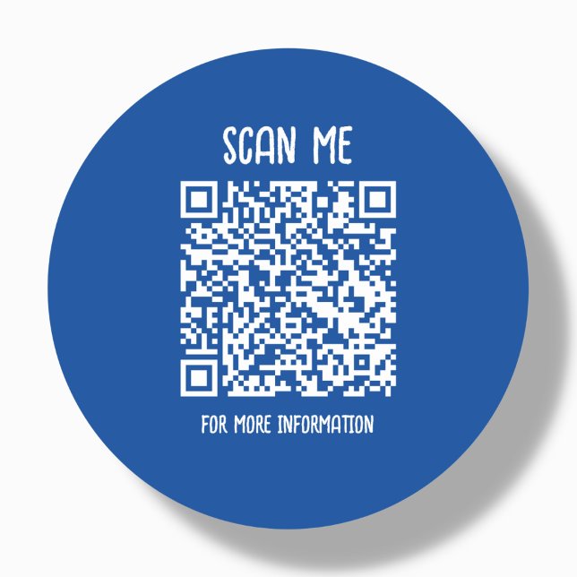 Königsblau | Business QR Code Scannable Runder Aufkleber (Von Creator hochgeladen)