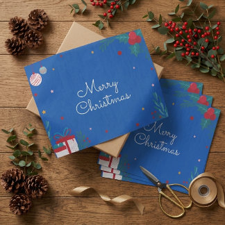 Königsblau Frohe Weihnachten Seidenpapier