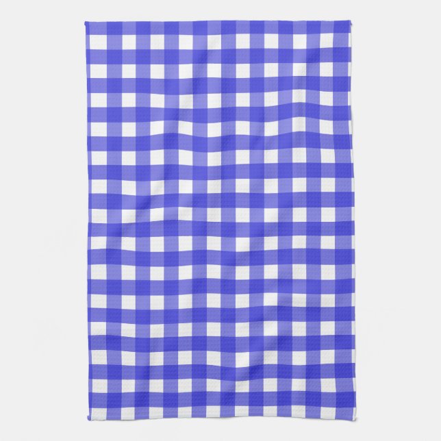 Königsblau Gingham Geschirrtuch (Vertikal)