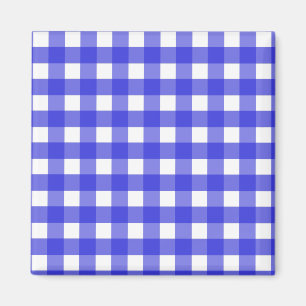 Königsblau Gingham Magnet