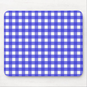Königsblau Gingham Mousepad