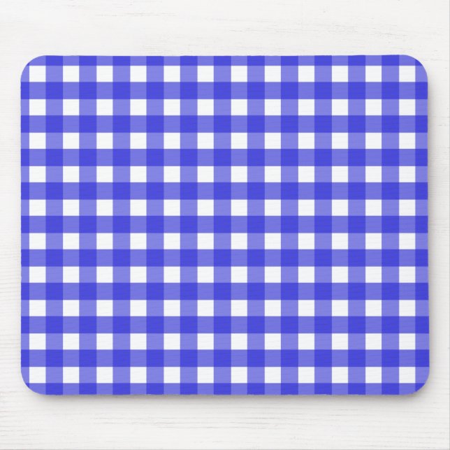 Königsblau Gingham Mousepad (Vorne)