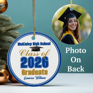 Königsblau Gold Abitur 2026 Abschlussfoto Keramik Ornament