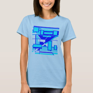 Königsblau Hellblau Geometrisches Abstractes MCM-D T-Shirt