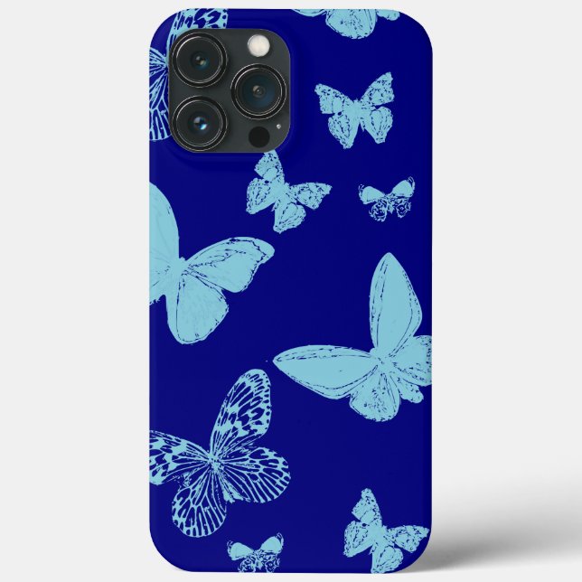 Königsblau Hellblauer Monarch Schmetterlinge Case-Mate iPhone Hülle (Rückseite)