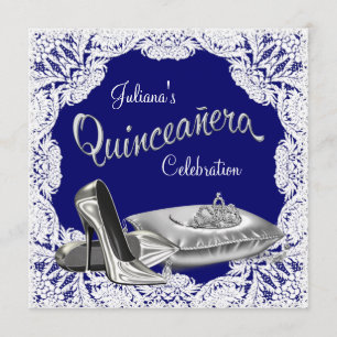 Königsblau Quinceanera Einladung