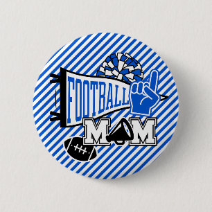 Königsblau Schwarz und Weiß Football-Mutter Button