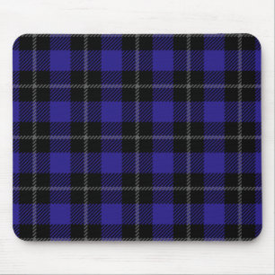 Königsblau-schwarzes Karo Mousepad