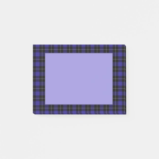 Königsblau-schwarzes Karo Post-it Klebezettel (Vorderseite)