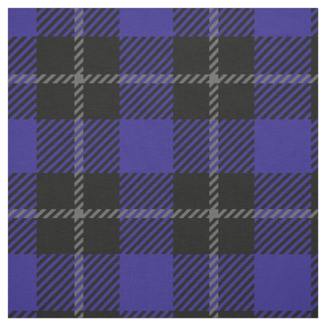 Königsblau-schwarzes Karo Stoff (Muster)