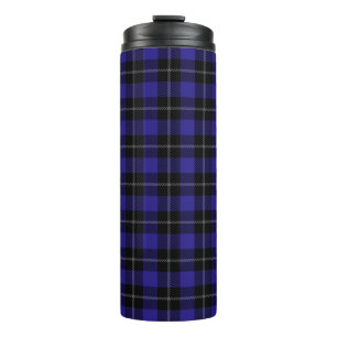Königsblau-schwarzes Karo Thermosbecher