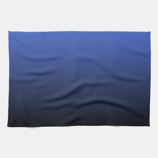 Königsblau-Schwarzes Ombre Geschirrtuch (Horizontal)