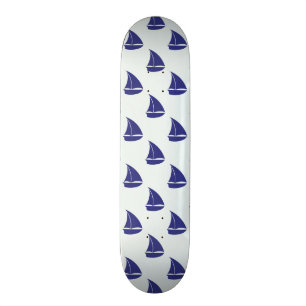 Königsblau-Segelboot-Muster Skateboard
