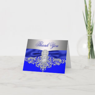 Königsblau Silber Diamant Dankeschön Dankeskarte