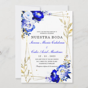 Königsblau und goldene Hochzeit Vorlage