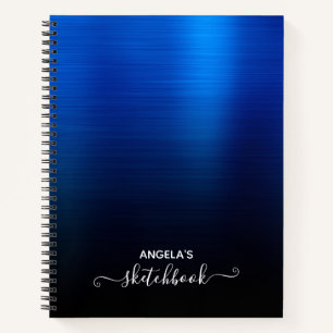 Königsblau und schwarzer Ombre-Skizze Notizbuch