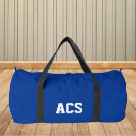 Königsblau und weiße Schulfarben und Buchstaben Duffle Bag